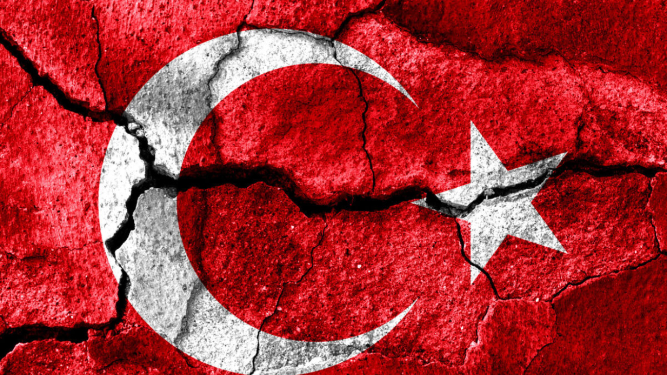 Turkey rusted texture flag, rusty background, earthquake consequences concept